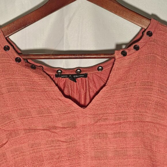 Cable & Gauge Large Coral Women's Blouse Top Shirt - Picture 3 of 4